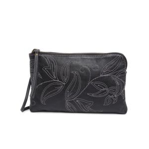 NEW! Frye Hadley Floral Embroidered Pouch Crossbody Bag - Black